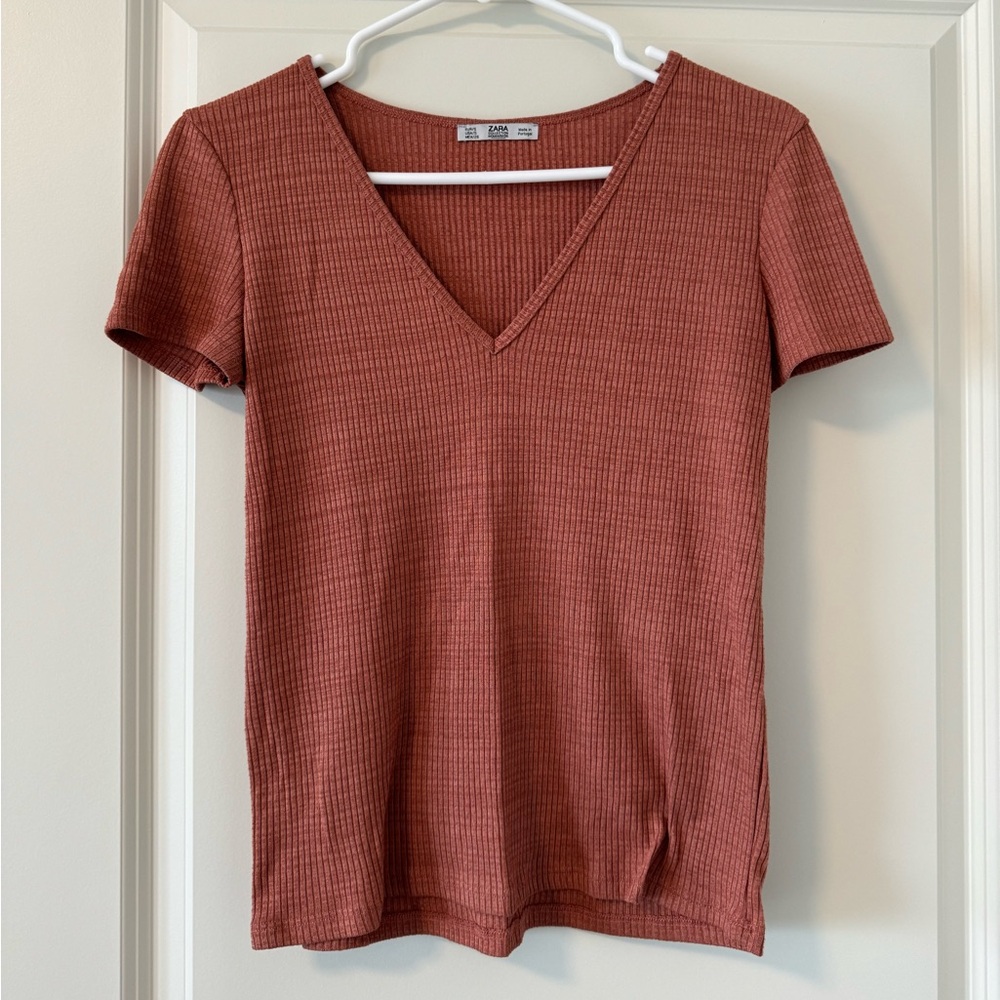 Zara V-neck Short Sleeve Top